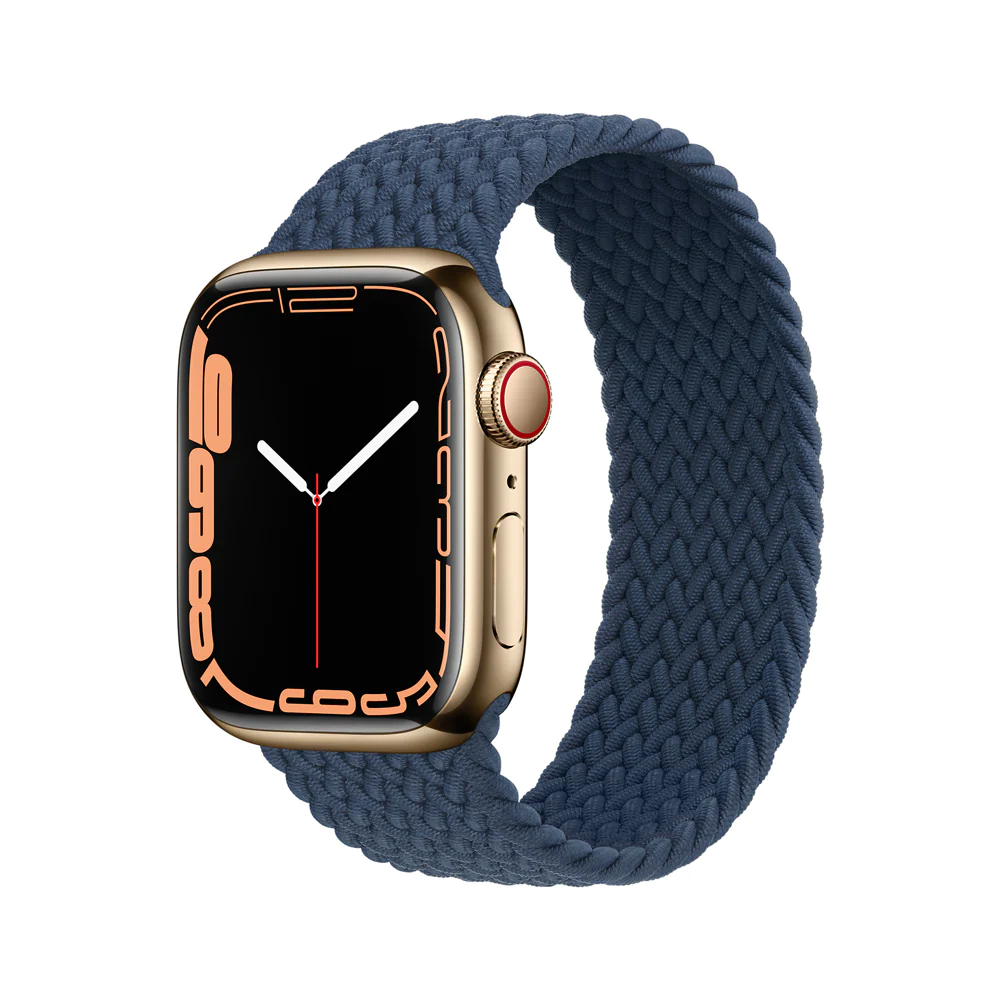 Stainless Steel Case with Braided Solo Loop Blue